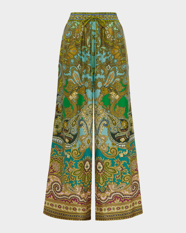 Clemenza Wide-Leg Silk Pants